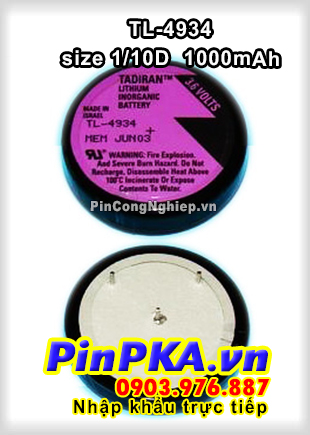 Pin Nuôi Nguồn PLC-CNC Lithium 3,6V Tadiran TL-4934 1/10D 1000mAh